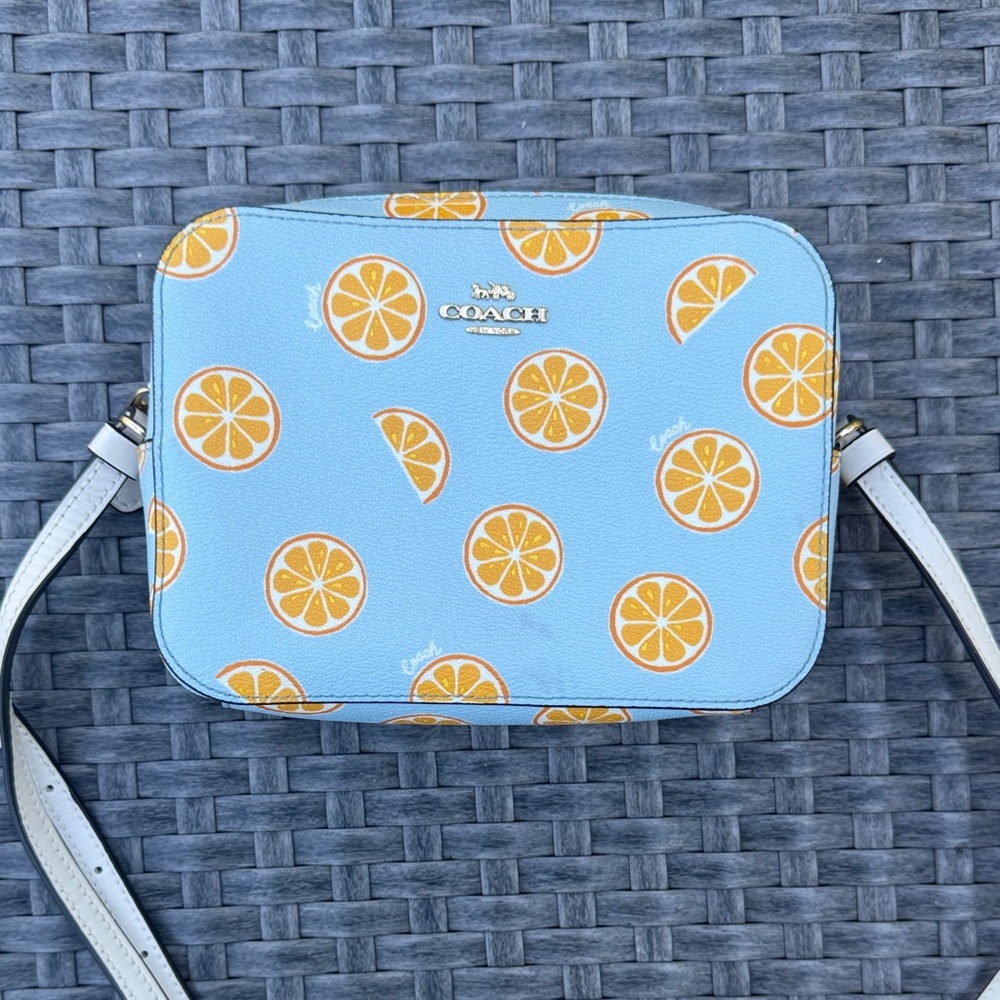 Coach Citrus Patterned Blue Crossbody Bag